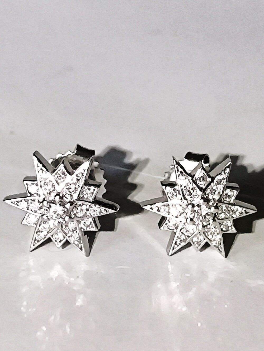 Starburst 14K Gold Diamond Star Earrings